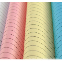 Shanghai Manufacture Antistatic Strip/Grid esd Fabric Clothes Fibers Polyester Fabric
